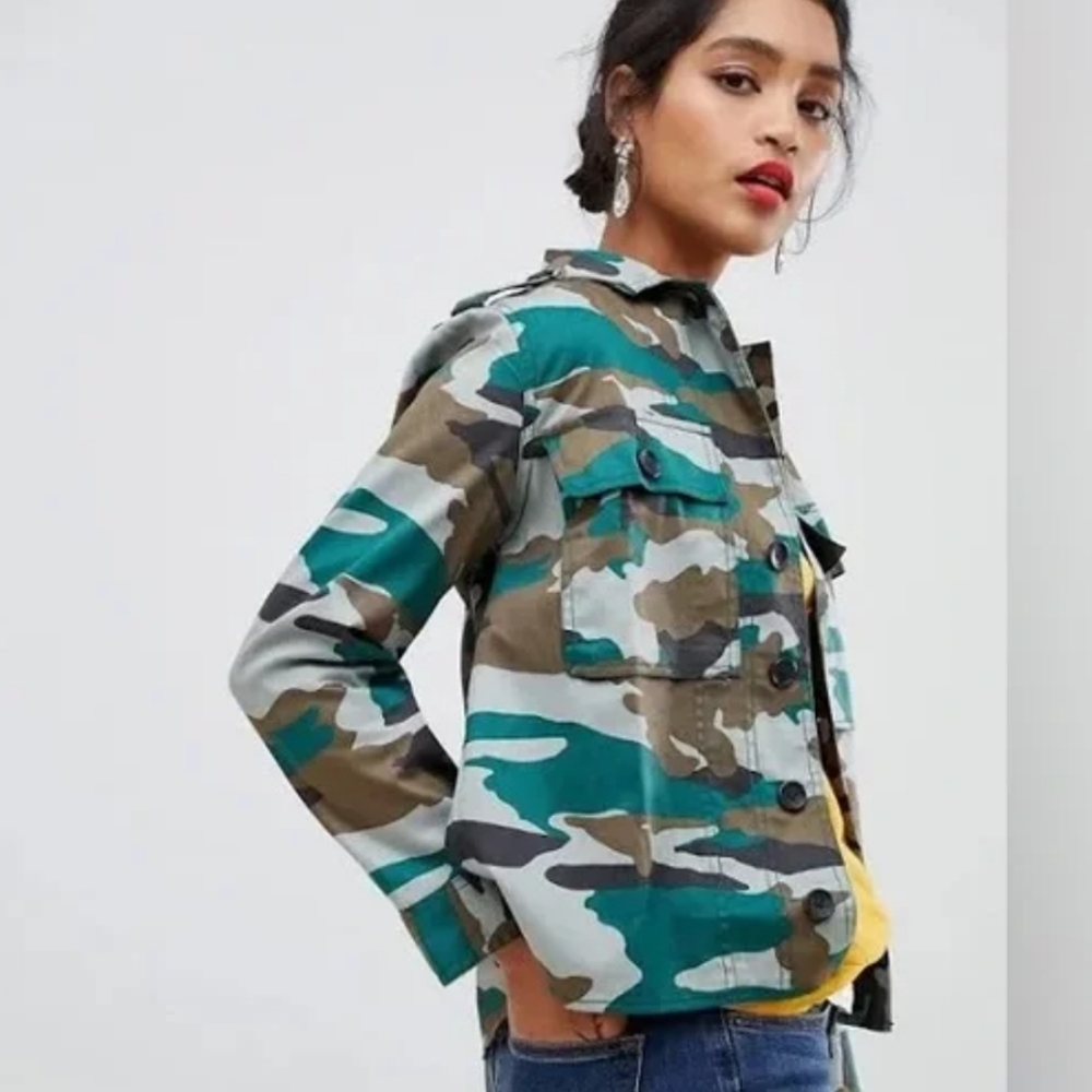 J Crew Mercantile Camo Print Button Up Lightweight Jacket Sz S